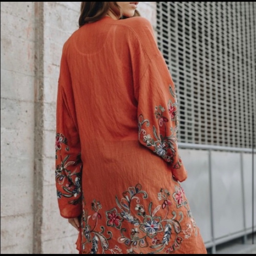 Deep Orange/Rust Kimono Cardigan - Picture 4 of 5